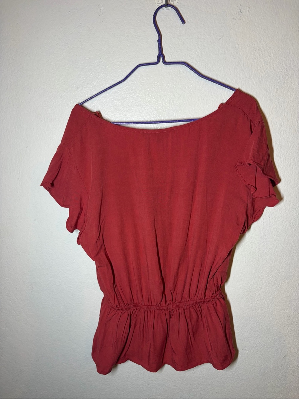 ONE CLOTHING Red Ruffled Blouse